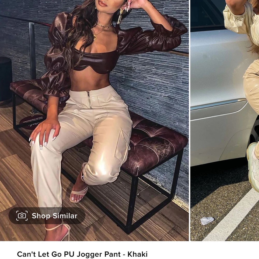 Jogger leather pants